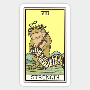 Strength Toad Tarot Card Sticker